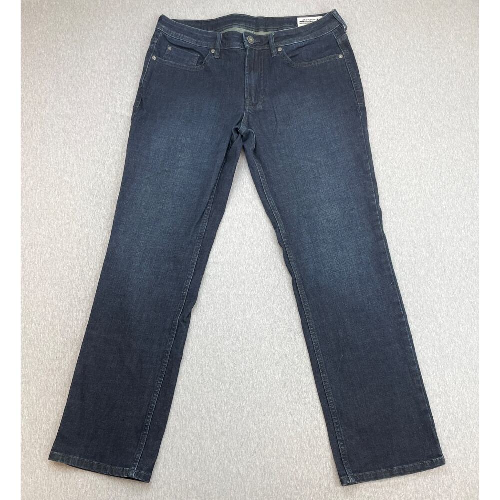 Buffalo David Bitton Men 32 x 32 Blue Cotton Blend Stretch Jackson Straight